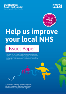 Help us improve your local NHS: Issues Paper, June 2015