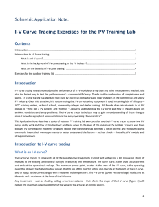 IV Curve Tracing Exercises for the PV Training Lab