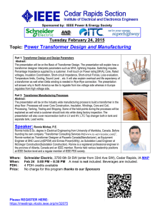 Topic: Power Transformer Design and Manufacturing