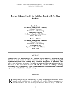 Brown-Skinner Model for Building Trust with At