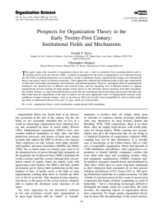 Prospects For Organization Theory - HBS People Space