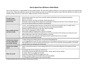 HOW TO SPEND YOUR 168 HOURS A WEEK WISELY