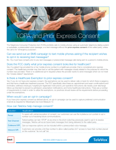 TCPA and Prior Express Consent