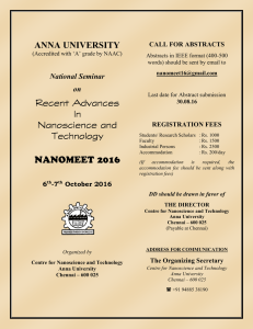NANOMEET 2016 - Anna University