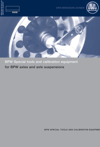 BPW Special tools and calibration equipment for BPW axles and