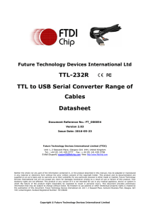TTL-232R TTL to USB Serial Converter Range of Cables Datasheet