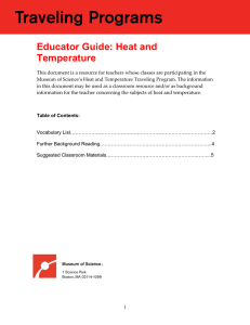Educator Guide: Heat and Temperature