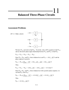 Balanced Three-Phase Circuits Assessment Problems