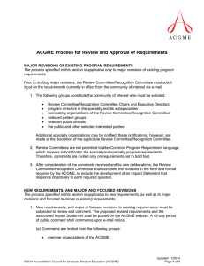 ACGME Process for Review and Approval of Requirements