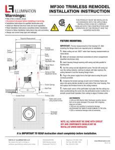 MF300 Remodel Trimless Installation Instructions