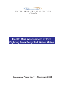Health Risk Assessment of Fire Fighting from Recycled Water Mains
