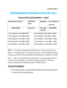 mookambika pilgrim package - Vivekananda Travels,tour operator