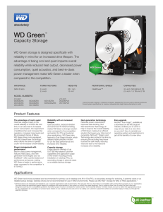 WD Green Desktop Series Spec Sheet