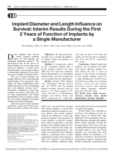 Implant Diameter and Length Influence on Survival