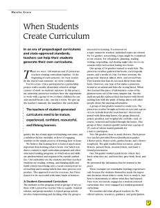 When Students Create Curriculum