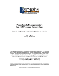 Piezoelectric Nanogenerators for Self