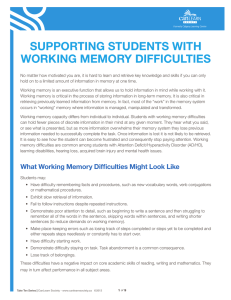supporting students with working memory