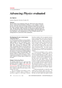Advancing Physics evaluated