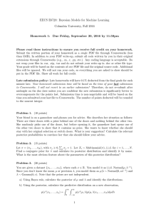 EECS E6720: Bayesian Models for Machine Learning Columbia