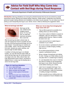 Advice for Field Staff Who May Come Into Contact with Bed Bugs
