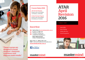 April Revision 2016 - Master Mind Australia