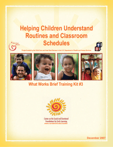 CSEFEL Training Kit 3: Helping Children Understand Routines and