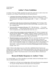Author`s Notes Guidelines