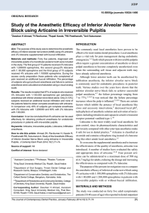 Study of the Anesthetic Efficacy of Inferior Alveolar