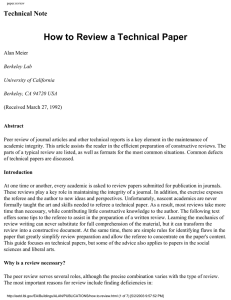 How to Review a Technical Paper