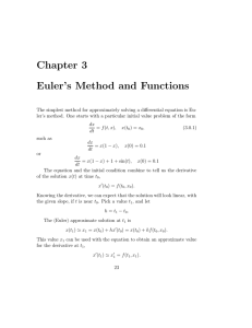 Chapter 3 Euler`s Method and Functions