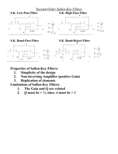 Second-Order Sallen-Key Filters Properties of Sallen