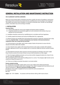 general installation and maintenance instruction