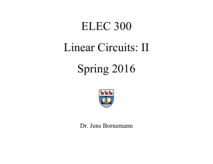 ELEC 300 Linear Circuits: II Spring 2016