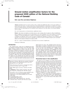 Ground motion amplification factors for the proposed 2005 edition of