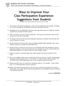 Ways to Improve Your Class Participation Experience: Suggestions