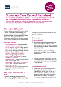 Summary Care Record Factsheet