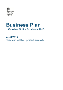 Standards and Testing Agency Business Plan