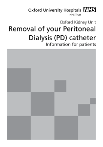 Removal of your Peritoneal Dialysis (PD) catheter