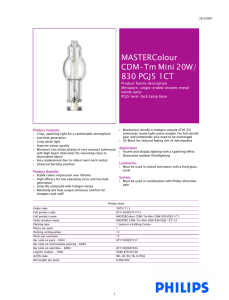 MASTERColour CDM-Tm Mini 20W/ 830 PGJ5 1CT