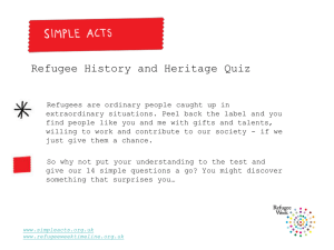 Refugee History and Heritage Quiz