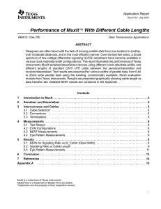 "Performance of MuxIt TM with Different Cable Lengths"