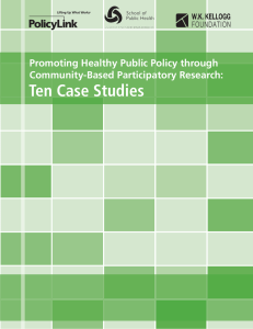 Promoting Healthy Public Policy through CBPR: Ten Case Studies