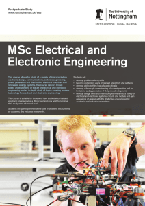 MSc Electrical and Electronic Engineering