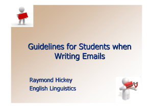 Guidelines for Students when Writing Emails