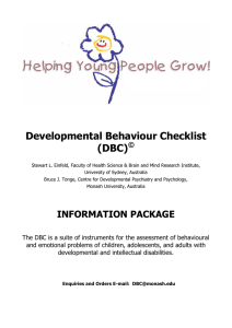 Developmental Behaviour Checklist (DBC)