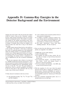 Appendix D: Gamma‐Ray Energies in the Detector Background and
