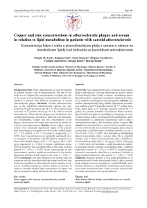 Copper and zinc concentrations in atherosclerotic