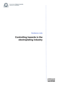 Guidance note: Controlling hazards in the electroplating industry