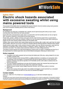 Safety alert - Electric shock hazards associated with