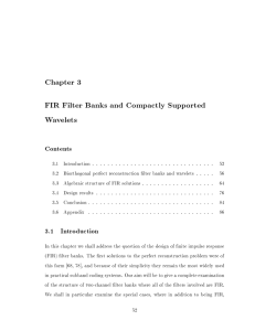 Chapter 3 FIR Filter Banks and Compactly Supported Wavelets